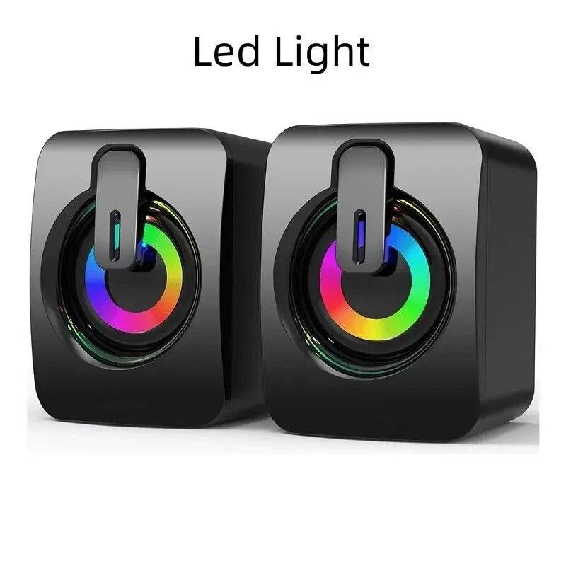 USB Wired HiFi Stereo Computer Speakers with LED Lights